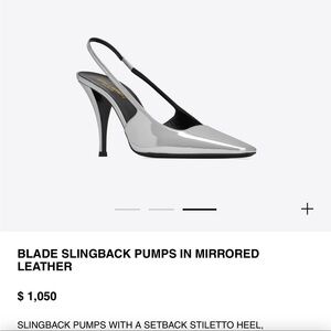 Yves Saint Laurent Silver Slingback Heels